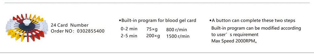 Parametro centrifugato del rotore del tubo del sangue della centrifuga della carta TD-24K sangue di 24 carte